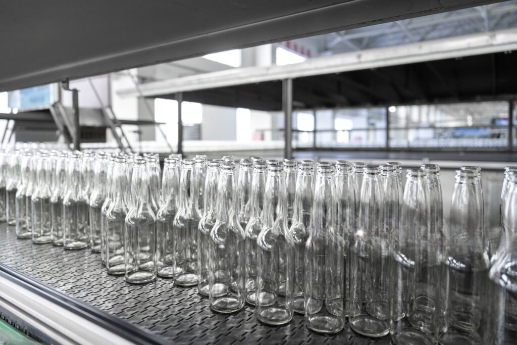 glass container produced by soda ash dense