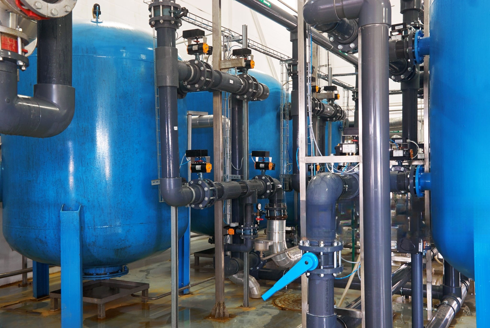 modern wastewater treatment plant interior